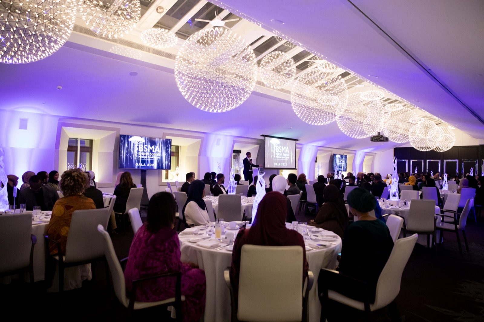 Guests at their tables at the BSMA Gala 2022, Royal College of General Practitioners
