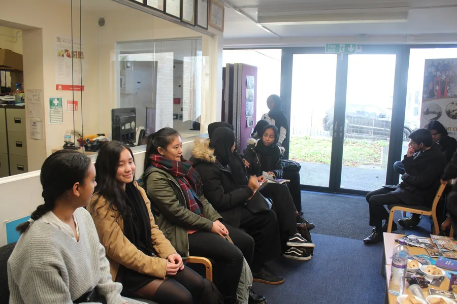 Students at the interview course